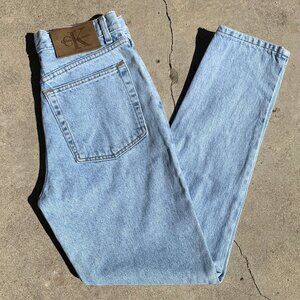 Calvin Klein Women's Vintage USA Made Retro High Waist 5-Pocket Stonewash Denim